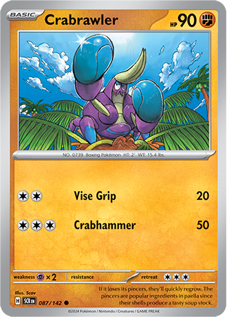 087/142 Crabrawler Stellar Crown - Pokemon Card